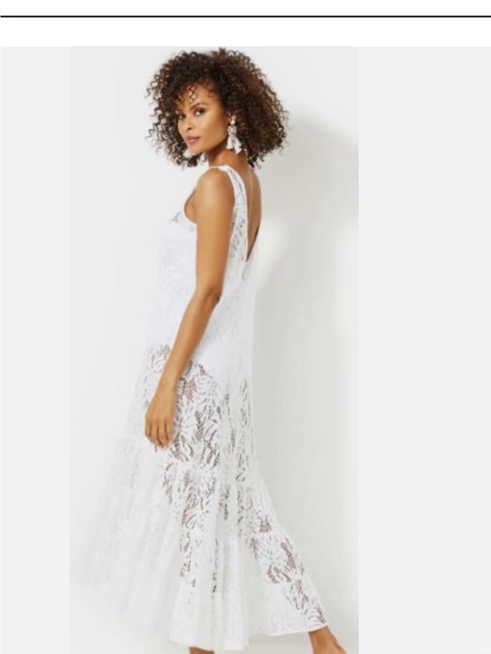 Lilly Pulitzer White Lace Maxi Dress - Sleeveless V-Back